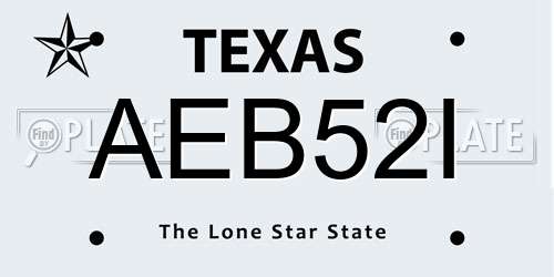 AEB52I Texas License Plate
