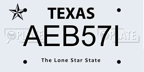AEB57I Texas License Plate