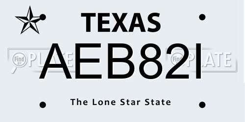 AEB82I Texas License Plate