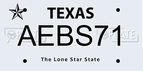 AEBS71 Texas License Plate
