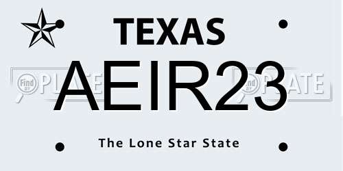 AEIR23 Texas License Plate