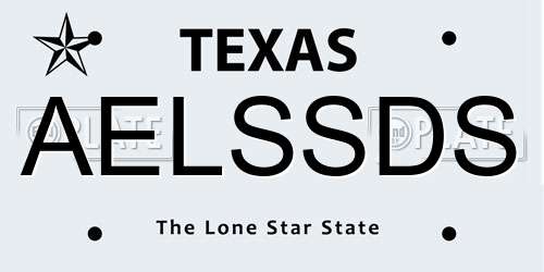 AELSSDS Texas License Plate