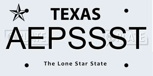 AEPSSST Texas License Plate