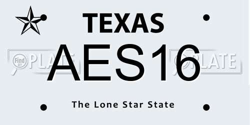 AES16 Texas License Plate