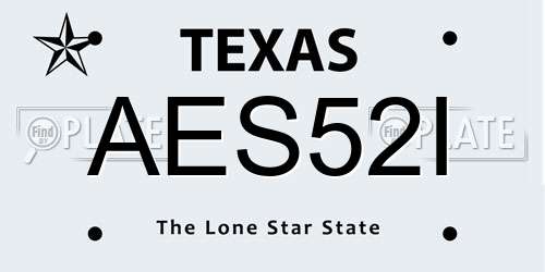 AES52I Texas License Plate