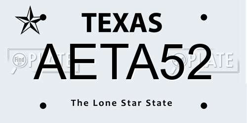 AETA52 Texas License Plate