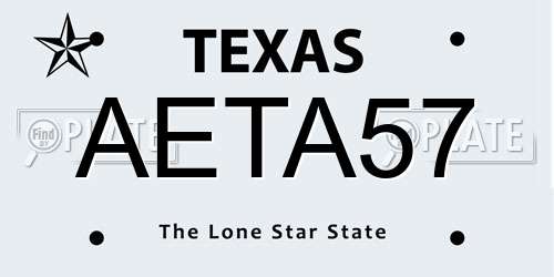AETA57 Texas License Plate