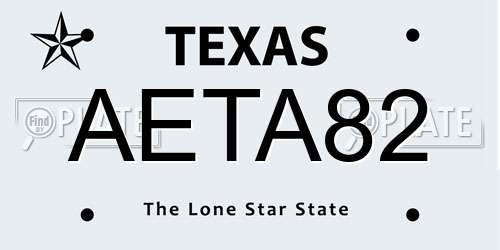 AETA82 Texas License Plate