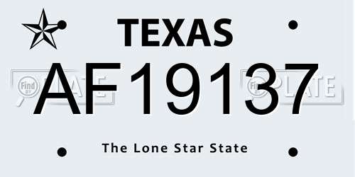 AF19137 Texas License Plate