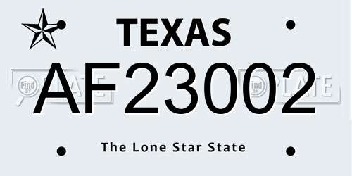 AF23002 Texas License Plate