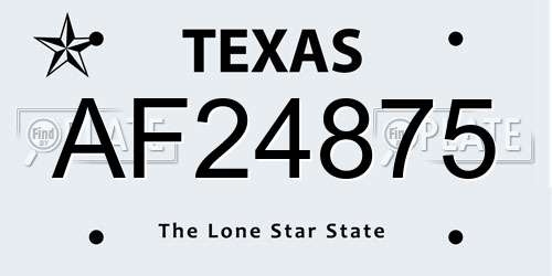 AF24875 Texas License Plate