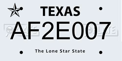 AF2E007 Texas License Plate