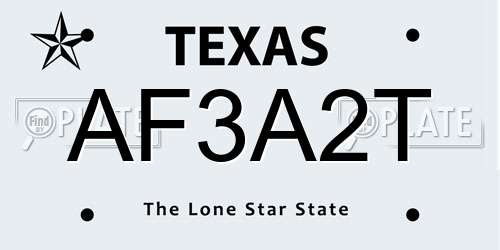 AF3A2T Texas License Plate