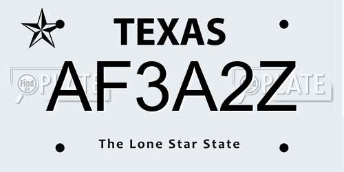 AF3A2Z Texas License Plate