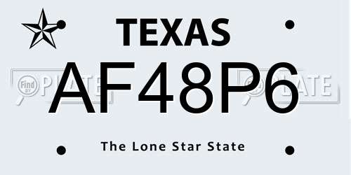 AF48P6 Texas License Plate