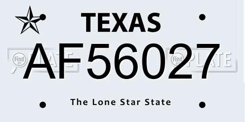 AF56027 Texas License Plate