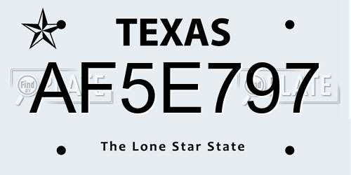 AF5E797 Texas License Plate