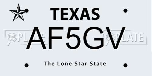 AF5GV Texas License Plate