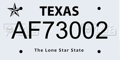 AF73002 Texas License Plate