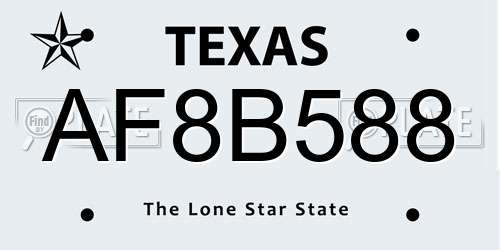 AF8B588 Texas License Plate
