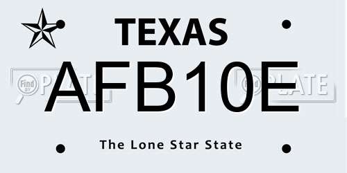 AFB10E Texas License Plate