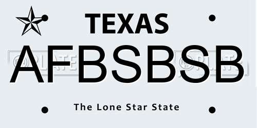 AFBSBSB Texas License Plate
