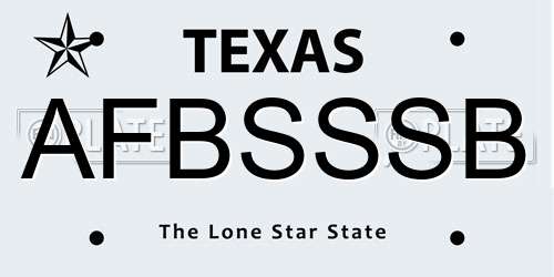 AFBSSSB Texas License Plate