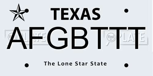 AFGBTTT Texas License Plate