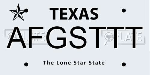 AFGSTTT Texas License Plate