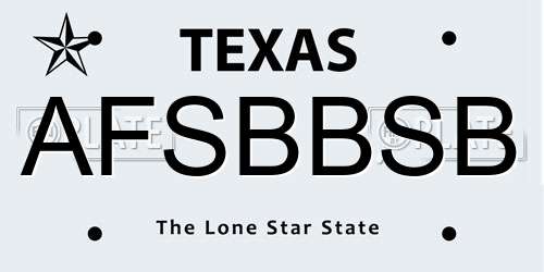 AFSBBSB Texas License Plate