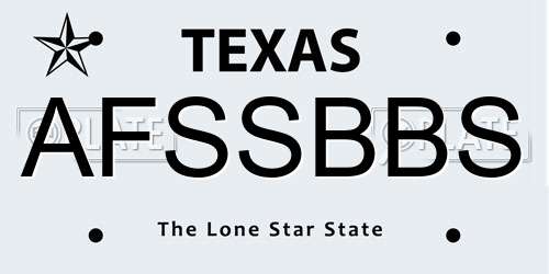 AFSSBBS Texas License Plate