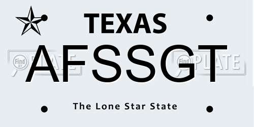 AFSSGT Texas License Plate