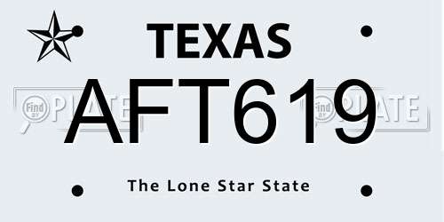 AFT619 Texas License Plate