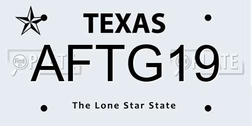 AFTG19 Texas License Plate