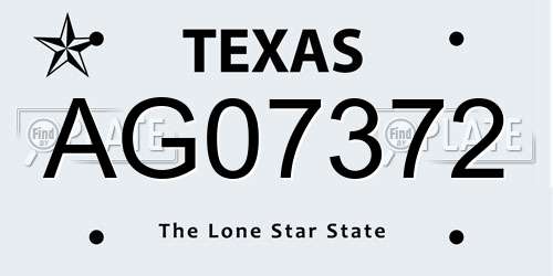 AG07372 Texas License Plate