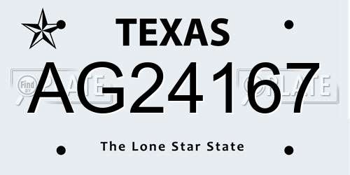 AG24167 Texas License Plate