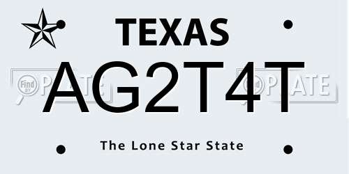 AG2T4T Texas License Plate