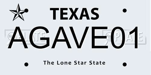 AGAVE01 Texas License Plate