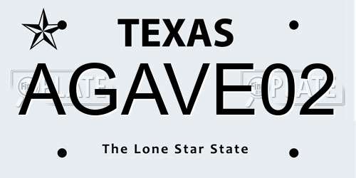 AGAVE02 Texas License Plate