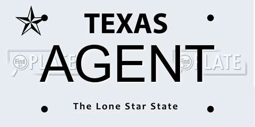 AGENT Texas License Plate