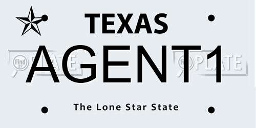 AGENT1 Texas License Plate