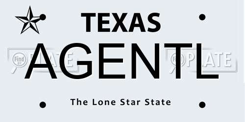 AGENTL Texas License Plate