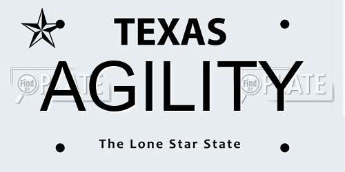 AGILITY Texas License Plate