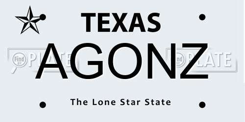 AGONZ Texas License Plate