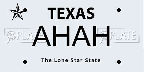 AHAH Texas License Plate