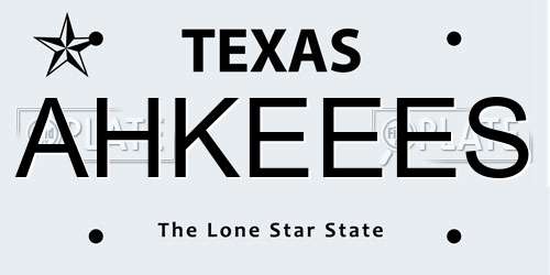 AHKEEES Texas License Plate