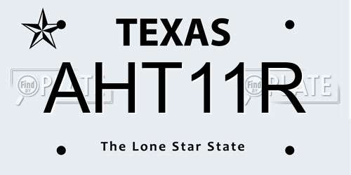 AHT11R Texas License Plate