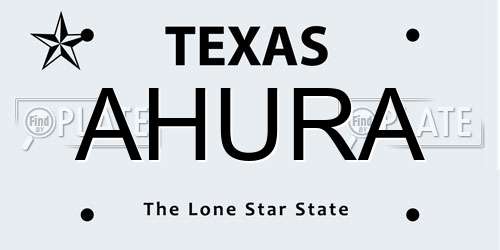 AHURA Texas License Plate
