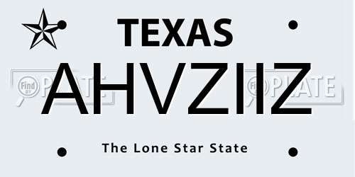 AHVZIIZ Texas License Plate