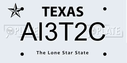 AI3T2C Texas License Plate